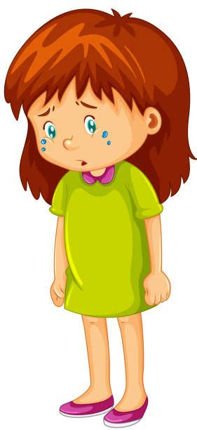 Best Clip Art Of A Girl Crying Art Illustrations Royalty Free Vector