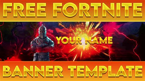 Free Fortnite Youtube Banner Template Photopeaphotoshop File Youtube