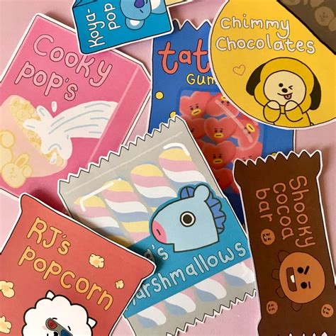 Bt21 Candy Themed Stickers Bts Kpop Etsy