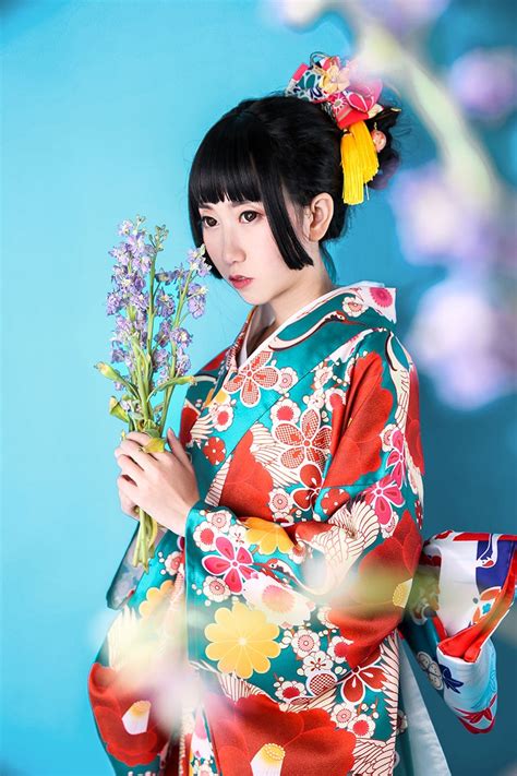 Anime Girl Cute Beautiful Dress Long Hair Kimono Flower Wallpaper Hot