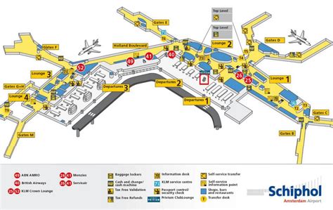 El Aeropuerto De ámsterdam Mapa De Klm El Aeropuerto De Schiphol Mapa De Klm Países Bajos