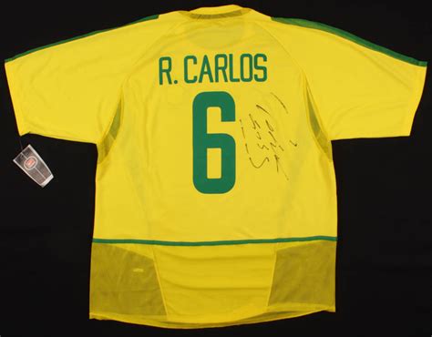 Roberto Carlos Signed Brazil Jersey Beckett Coa Pristine Auction