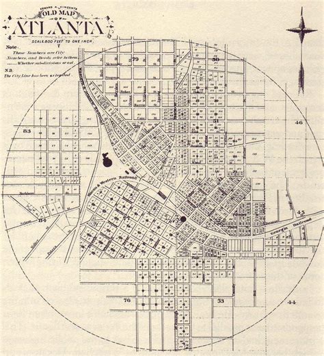 Map Of Atlanta Old Historical And Vintage Map Of Atlanta