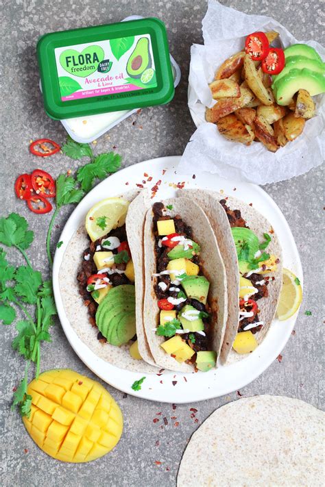 Black Bean Avocado And Mango Tacos Nadias Healthy Kitchen