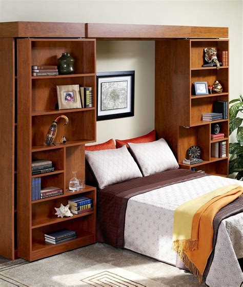 Murphy Bed Sliding Bookcase Rustic Home Office Furniture Check More
