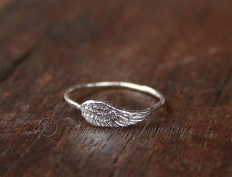 Angel Wing Ring 2 Sterling Silver Angels Wing Ring Delicate Etsy