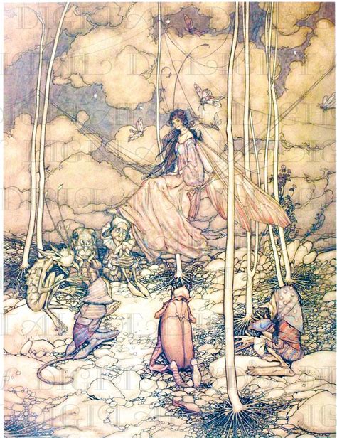 Unusual Arthur Rackham Vintage Illustration Princess Fairy And Odd