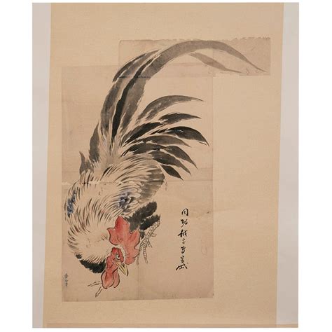 Rooster Painting At 1stdibs