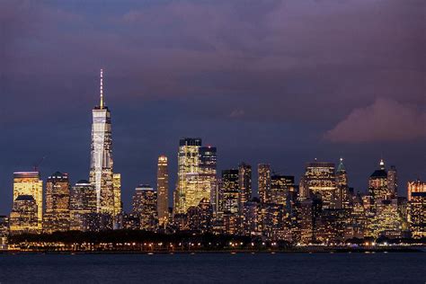 Freedom Tower Lower Manhattan Skyline At Night Photograph By Bob