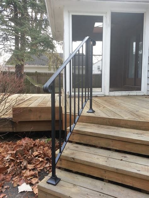 Our handrails are perfect for concrete steps and walkways, and are a great way to complete your property. Picket #3 - DIY Handrail Kit spans three stair risers ...