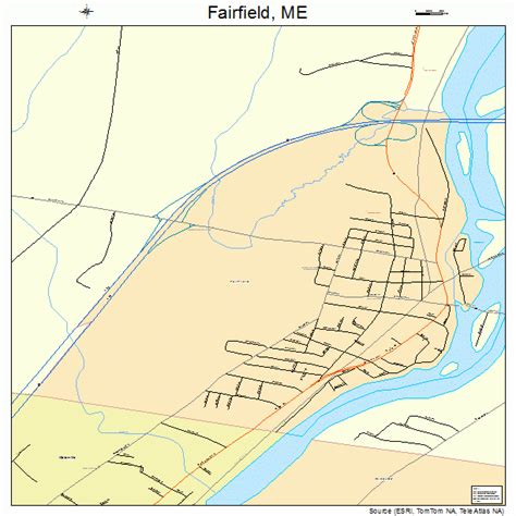 Fairfield Maine Street Map 2324285