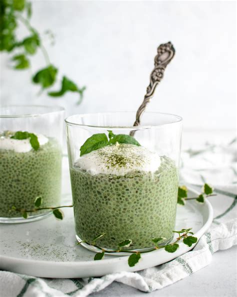 Matcha Latte Chia Pudding The Delicious Plate