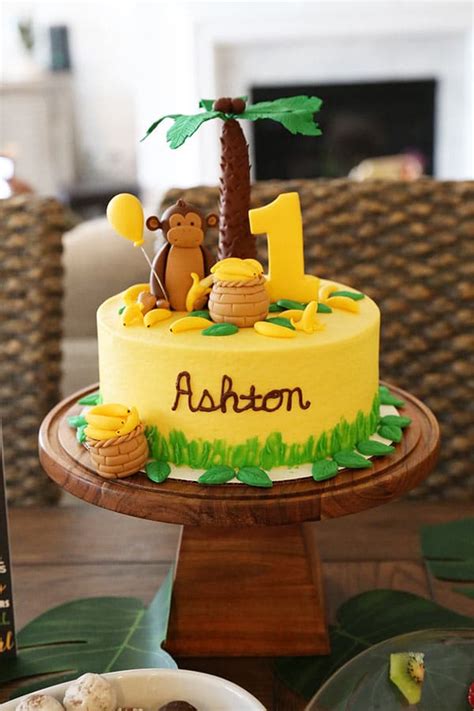 1st Birthday Monkey Theme Boy Birthday Cake Images