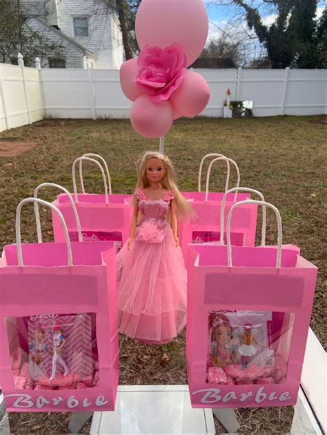 Barbie Favor Bags Ideas In 2021 Barbie Theme Party Birthday Party