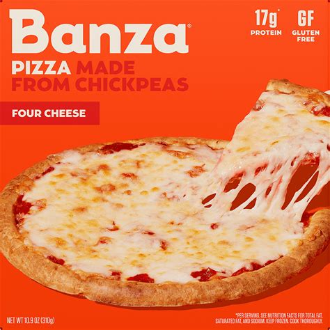 Banza Chickpea Crust Four Cheese Pizza 10 9 Oz Frozen Cheese Pizza Packaged Meal