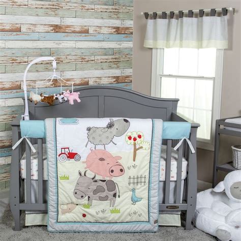 While cribs provide safety and security for your baby while he or she sleeps, the. Trend Lab Farm Stack 4-Piece Crib Bedding Set | Kohls ...