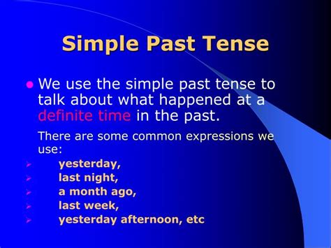 Ppt Simple Past Tense Powerpoint Presentation Free Download Id917934