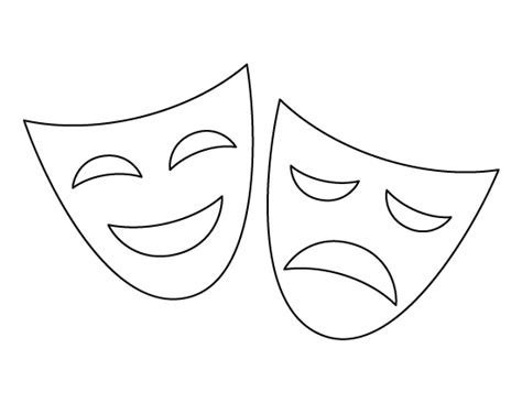 Drama Mask Pattern Use The Printable Outline For Crafts Creating