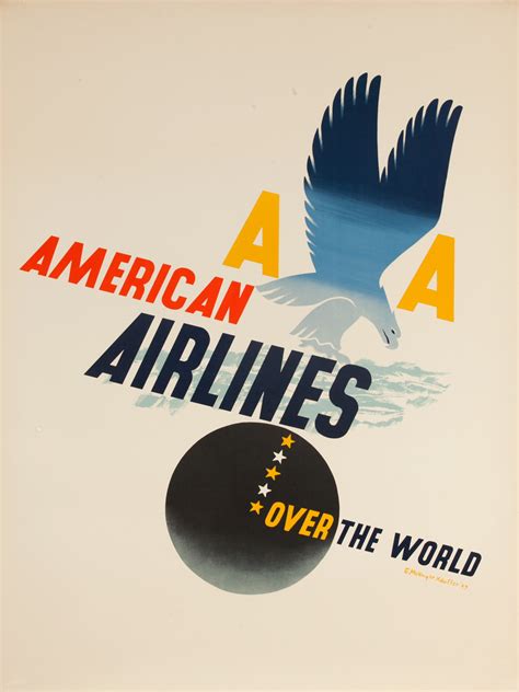 Aa American Airlines Over The World David Pollack Vintage Posters