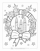 Christmas Coloring Pages Itsybitsyfun Printable Wreath Adult Easy Visit sketch template
