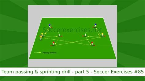 Team Passing And Sprinting Drill Part 5 Soccer Exercises 85