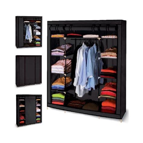 Idmarket Armoire De Rangement Noire Dressing Penderie Xxl En France