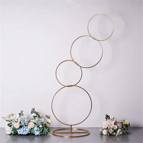 Buy Efavormart 5ft Gold Hoop Pillar Flower Stand Metal Wedding Arch