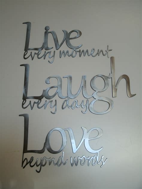 Live Laugh Love Metal Wall Art Polished Steel By Steeldesigns