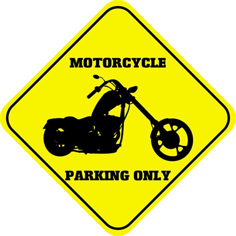 Motorcycle Parking Only Crossing Funny Metal Aluminum Novelty Sign Ebay