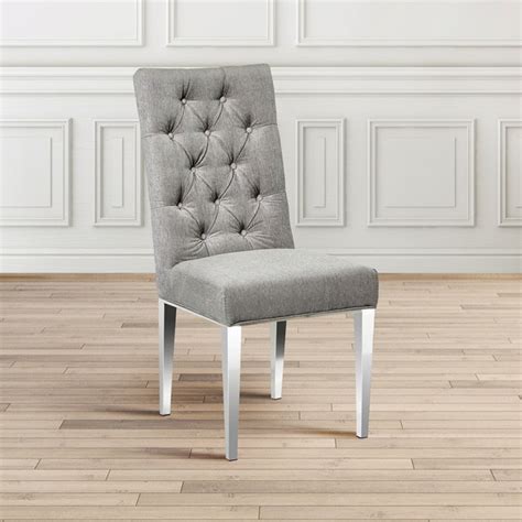 Tufted Gray Upholstered Parsons Dining Room Chair Set Overstock