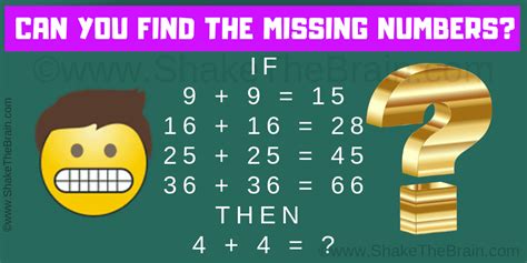 Mind Game Math Puzzle With Answer Shake The Brain In 2020 Maths