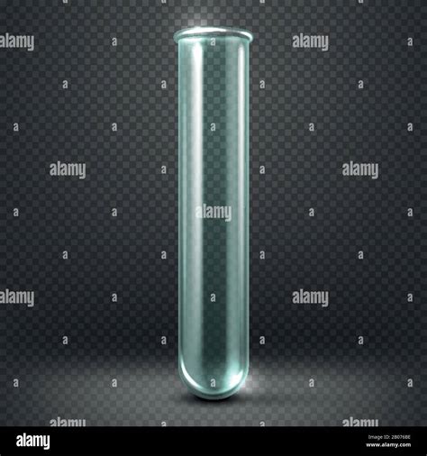 Realistic Vector Empty Glass Test Tube Template Isolated On Transparent