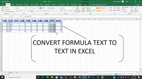 Convert Formula To Text In Excel Swetha Selvam 2021 YouTube