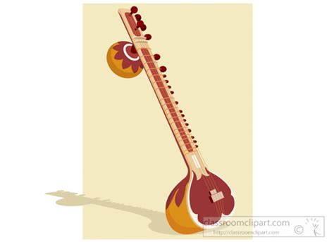 Musical Instruments Clipart Sitar Indian Stringed Instrument Clipart