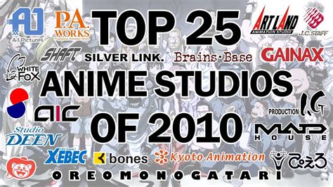 Top 25 Anime Studios Of 2010 Youtube