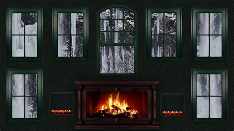 Fireplace Snow Candle Winter Romantic Christmas Youtube