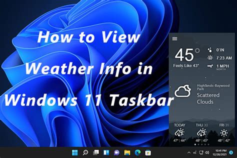 How To View Weather Info Windows 11 Taskbar Lets Figure It Out