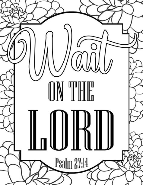Wait On The Lord Coloring Sheet Bible Verse Coloring Page Scripture