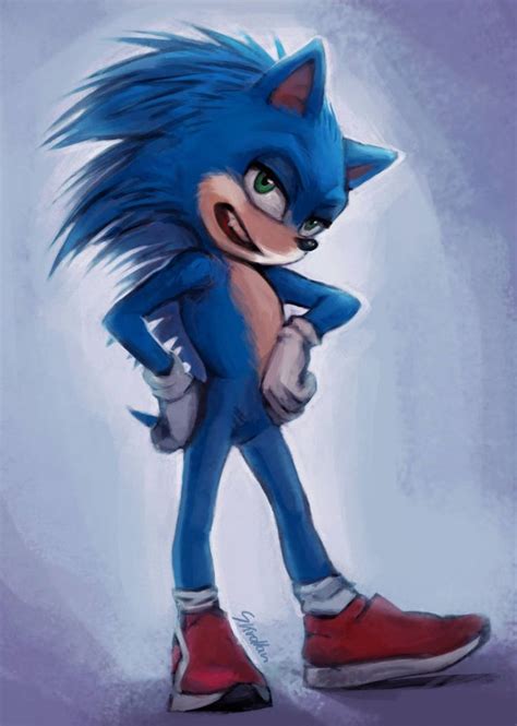 Movie Sonic Redesign Full Body Version By