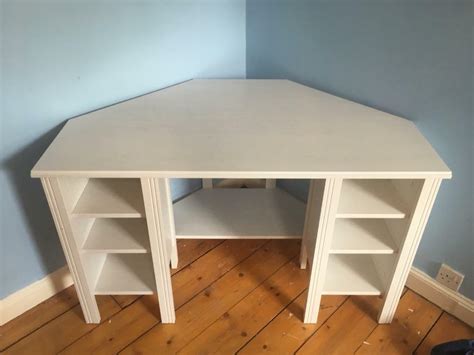Particleboard, linoleum, abs plastic underframe for corner table top. White Ikea Brusali Corner Desk | in Dundee | Gumtree