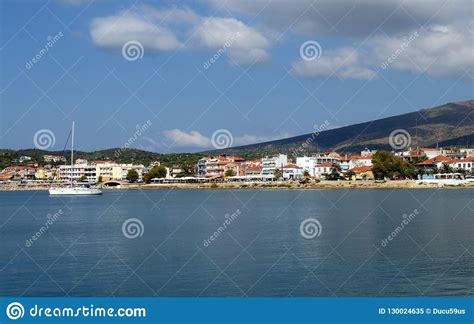 View Of Limenaria Town By The Sea On Thassos Island Greece Stock Image