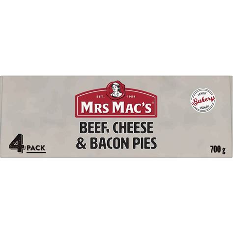 Mrs Macs Beef Cheese Bacon Pies Pack Woolworths