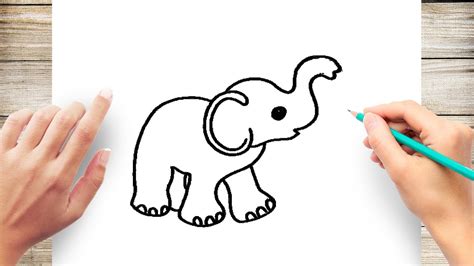 How To Draw A Baby Elephant For Kids Step By Step Youtube