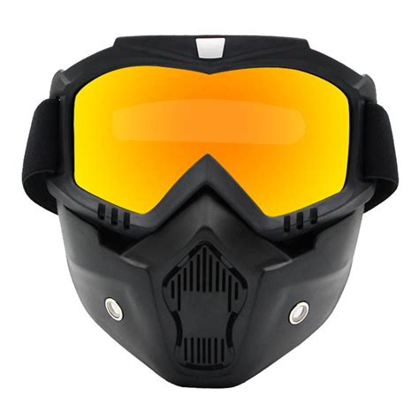 modular motocross full face mask w goggles motorcycle atv off road race eyewear ebay