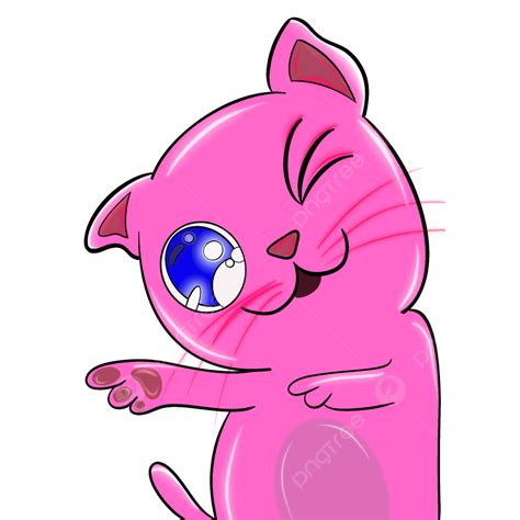 Cute Pink Cat Cat Pink Eye Png Transparent Clipart Image And Psd