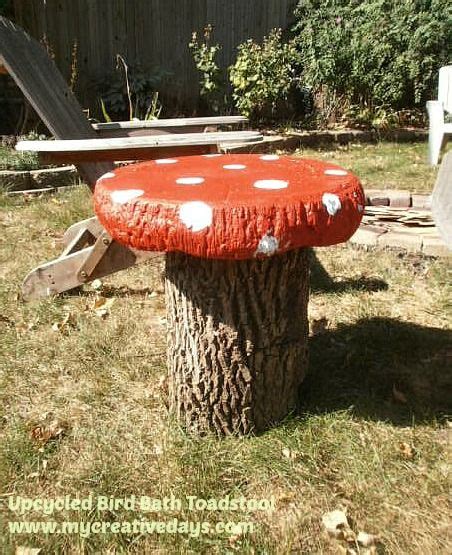 Upcycled Toadstool Table For Campfire Backyard Playground Natural