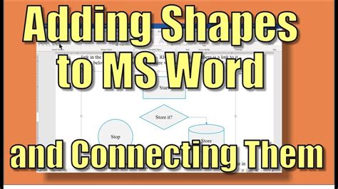 Adding Shapes To A Word Document And Connecting Them Youtube