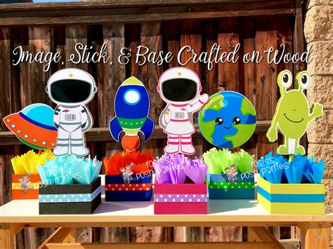 Outer Space Blast Off Centerpiece Decoration Spaceship Outer Etsy