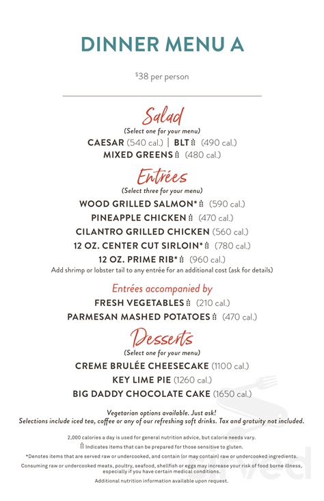 Firebirds Wood Fired Grill menu in Moorestown, New Jersey