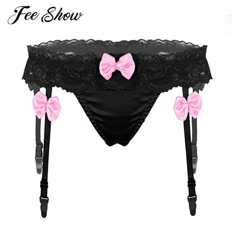 low rise sissy panties erotic lingerie bikini sexy women s panties bowknot ruffle lace g string